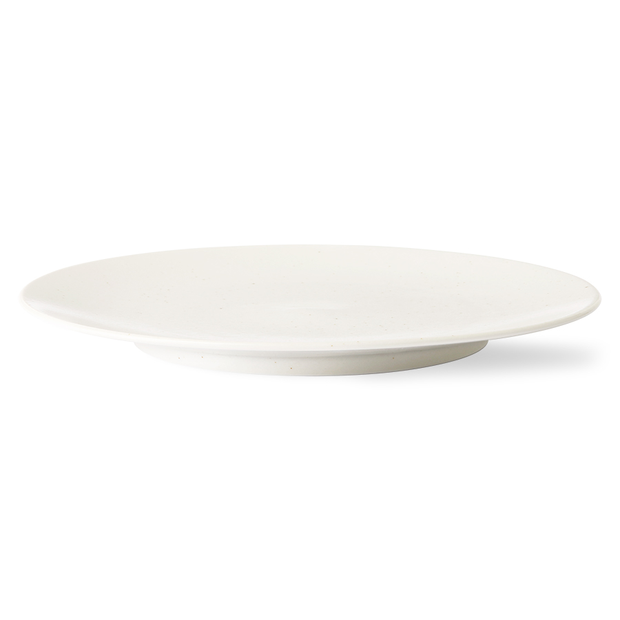 HK Living kyoto ceramics: japanese large dinner plate white speckled