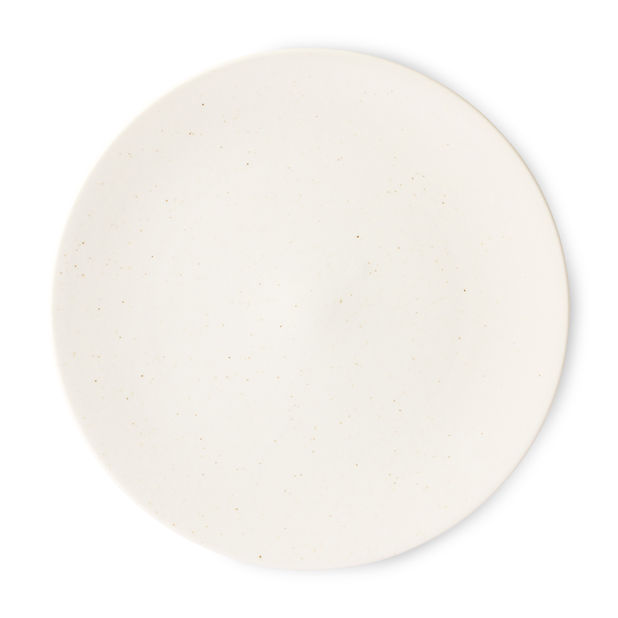 HK Living kyoto ceramics: japanese large dinner plate white speckled