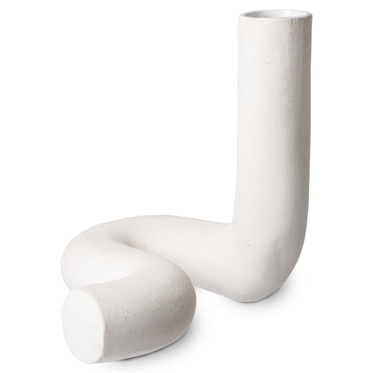 HK objects: ceramic twisted vase matt white ACE7023