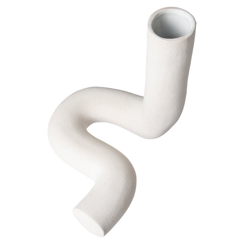 HK objects: ceramic twisted vase matt white ACE7023