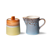 Thumbnail for HK Living 70s ceramics: milk jug & sugar pot, berry/peat ACE7083