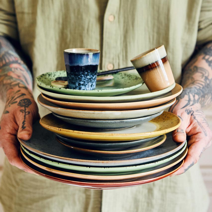 70s Ceramics Dessert Plates Kiwi (set of 2)