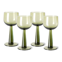 Thumbnail for HK Living The Emeralds: wine glass high, olive green (set of 4)