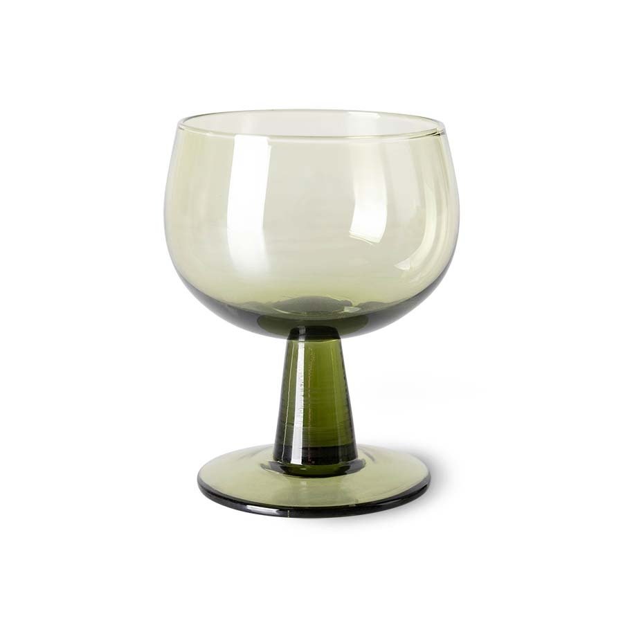 The Emeralds: Wine Glass Low Olive Green (Set of 4)