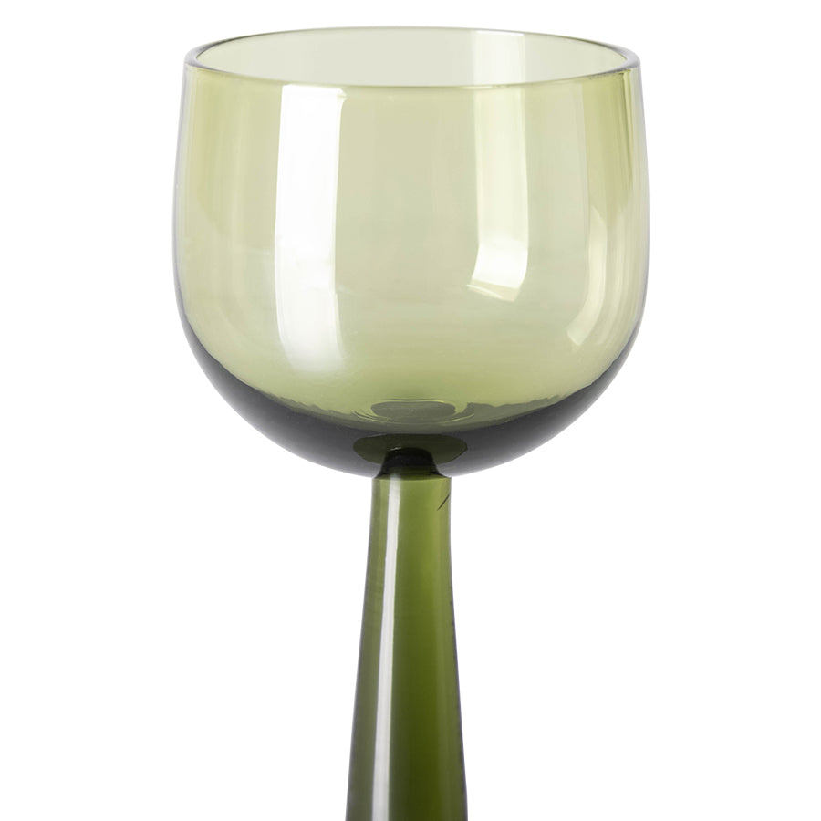 HK Living The Emeralds: wine glass high, olive green (set of 4)