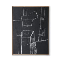 Thumbnail for HK Living framed brutalism painting black 60x80cm