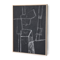 Thumbnail for HK Living framed brutalism painting black 60x80cm