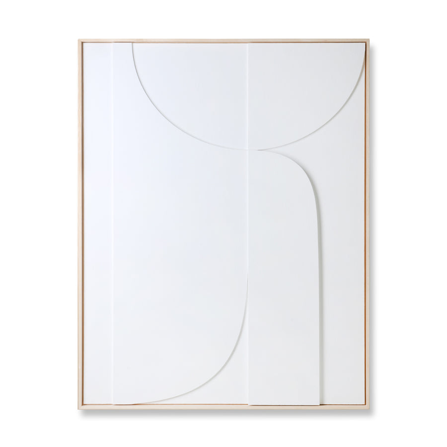 HK living framed relief art panel white b (97x120) AWD8920