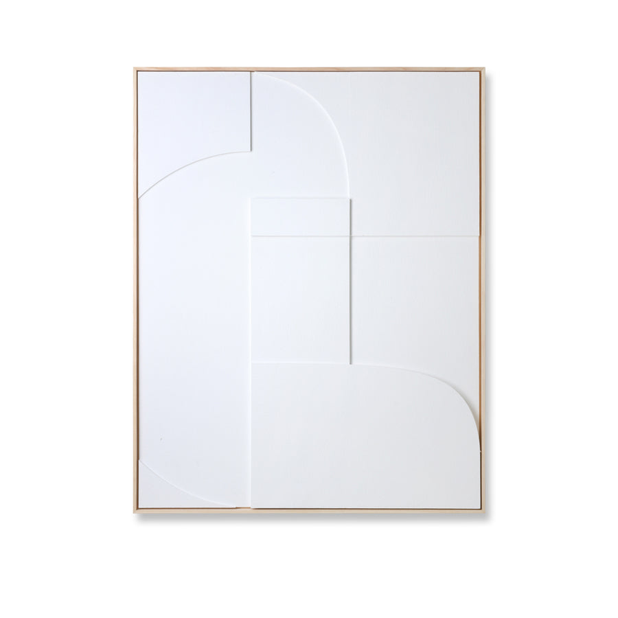 HK living framed relief art panel white a (60x80)