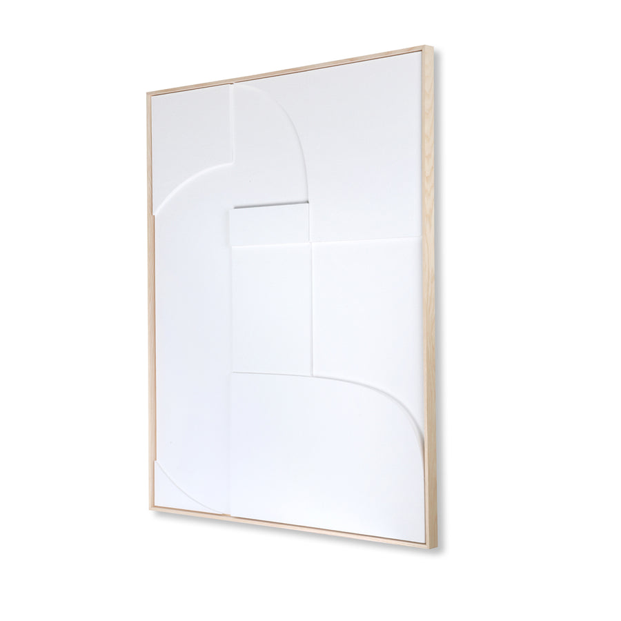 HK living framed relief art panel white a (60x80)