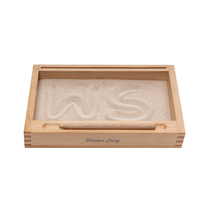 Thumbnail for Montessori 1 Part Stand Tray with Flash-Card Holder: With sand 400g