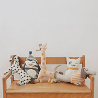 Thumbnail for little darling cushions by oyoy living design cat, dog, giraffe , pony and penquin knitted cushions