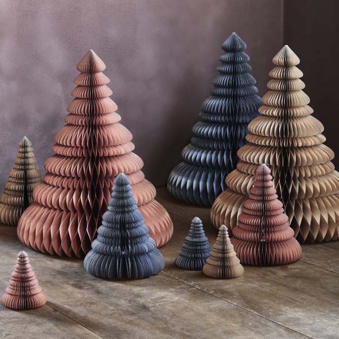 Broste Copenhagen Pink Paper Indian Tan Trees with silver gilt