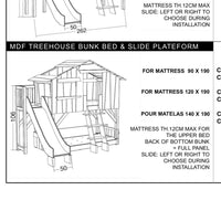 Thumbnail for MDF Tree house Bunk Bed with Slide and Side Platform Mathy by Bols