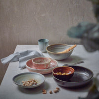 Thumbnail for HK Living home chef ceramics: salad bowl rustic green/grey ACE6833