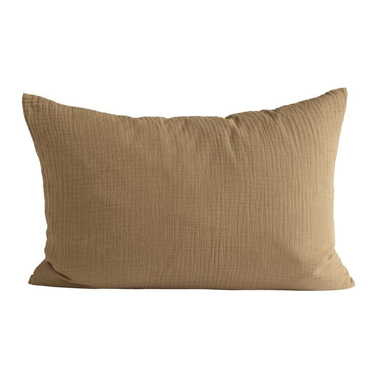 Cotton Cushion Walnut Gauze 50 x 75cm