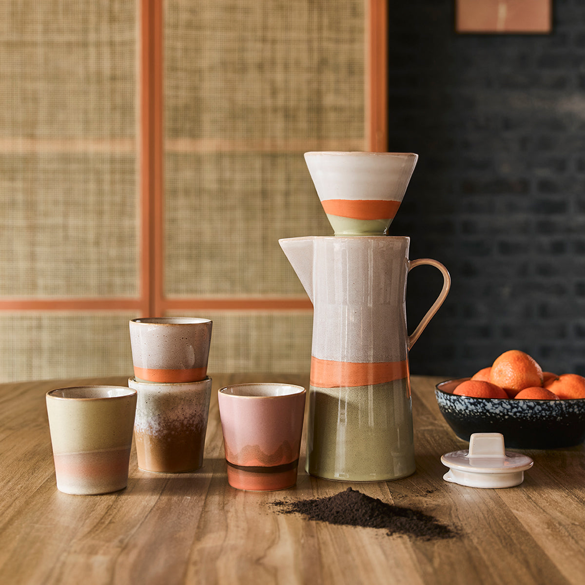 HK Living ceramic 70's coffee pot Ace6913