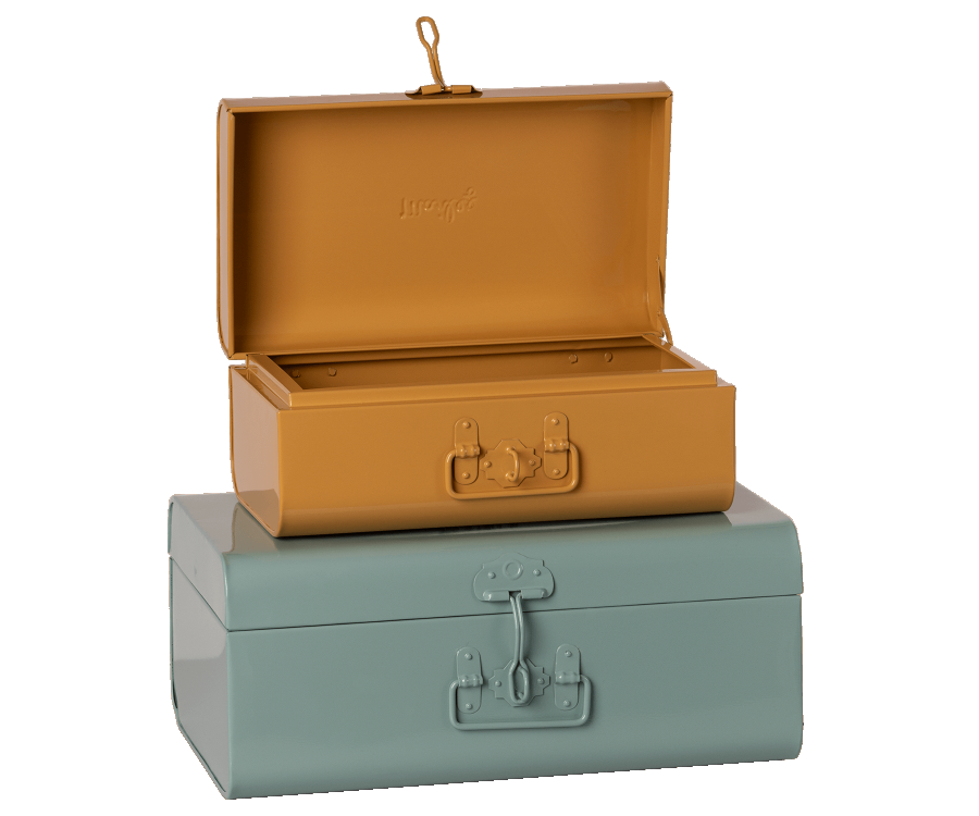 Storage suitcase set - Blue/Ocher