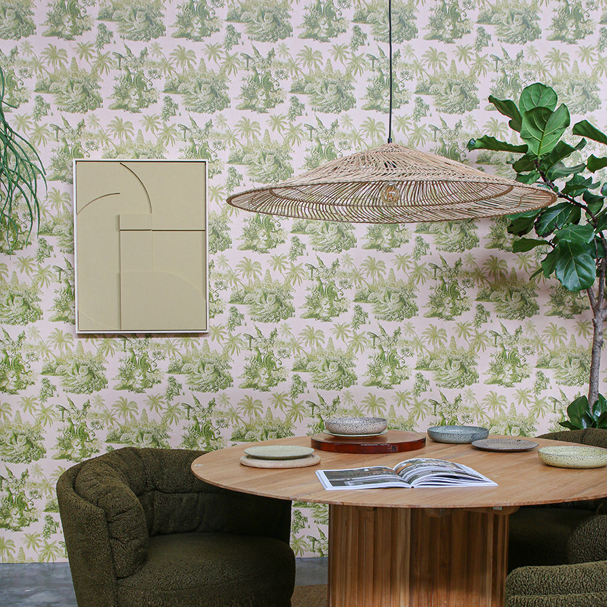 Natural Wicker Pendant Triangle Lamp XL