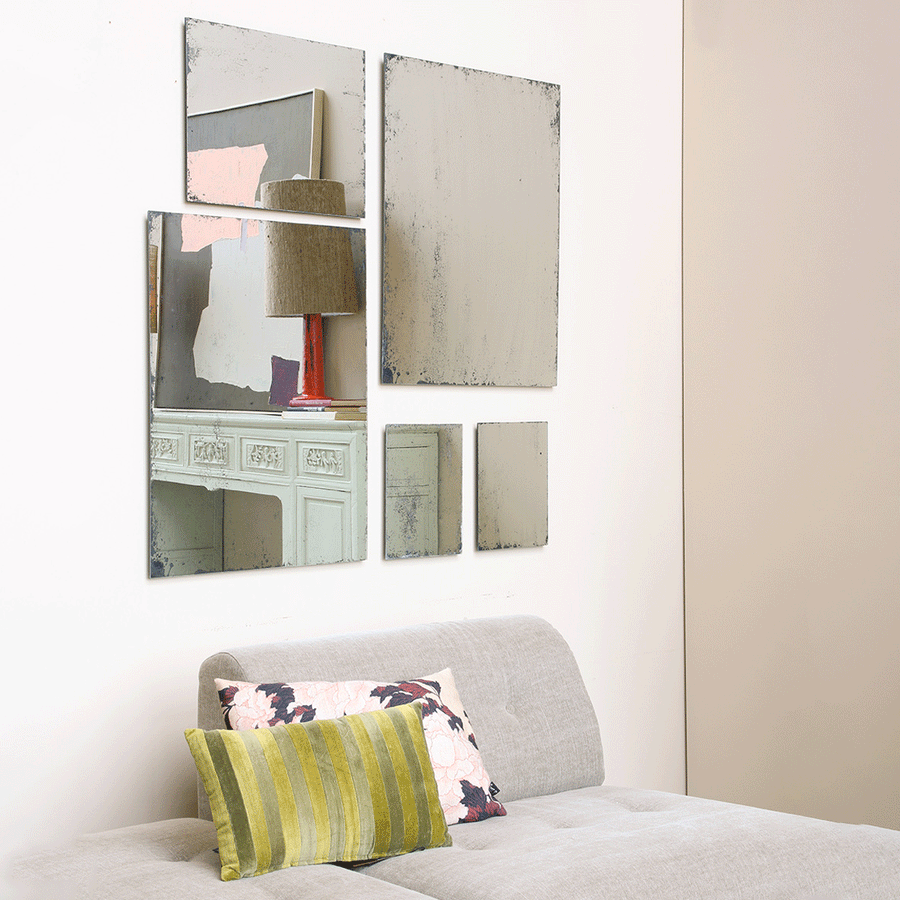 HK Living abstract painting mustard/nude 100x120cm AWD8934