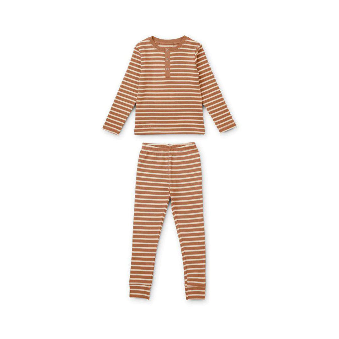 Wilhelm Pyjamas Set Y/D Stripe: Tuscany Rose / Sandy