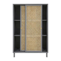 Thumbnail for webbing sliding door cabinet grey hk living 70s style cane webbing