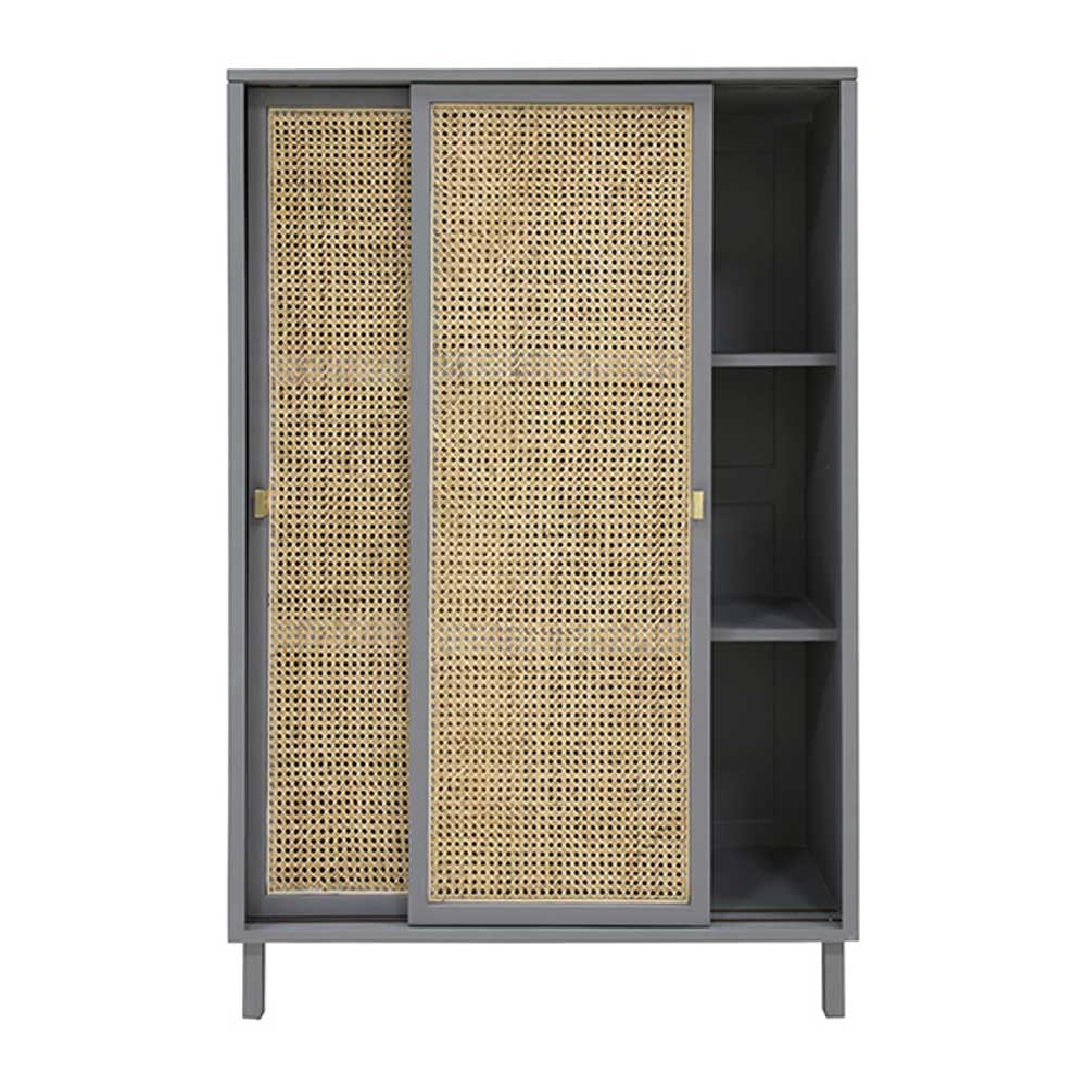 webbing sliding door cabinet grey hk living 70s style cane webbing