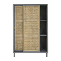 Thumbnail for webbing sliding door cabinet grey hk living 70s style cane webbing