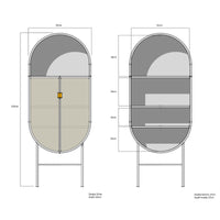 Thumbnail for HK Living retro oval cabinet drinks cupboard
