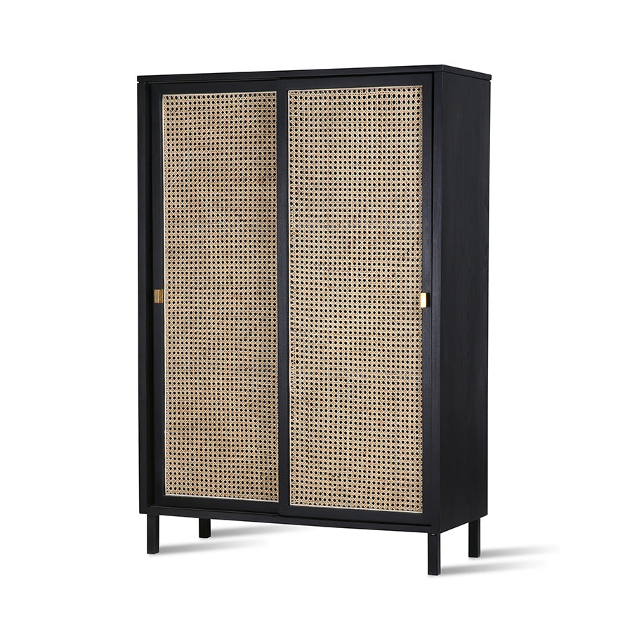 Webbing Sliding Door Cabinet Grey or Black