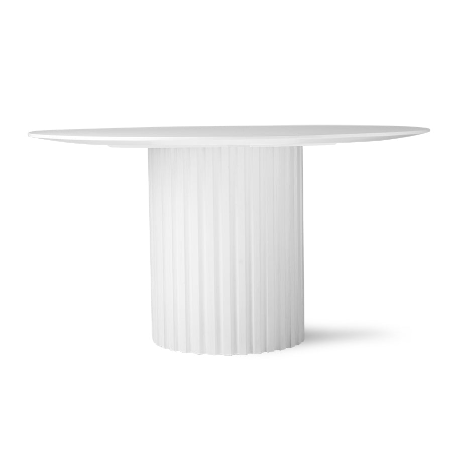 HK Living pillar dining table round White MTA2837