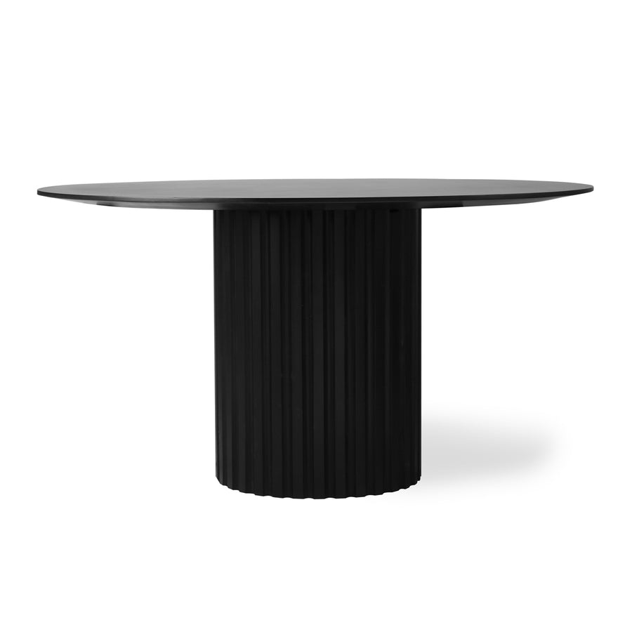 HK Living pillar dining table round black MTA2838
