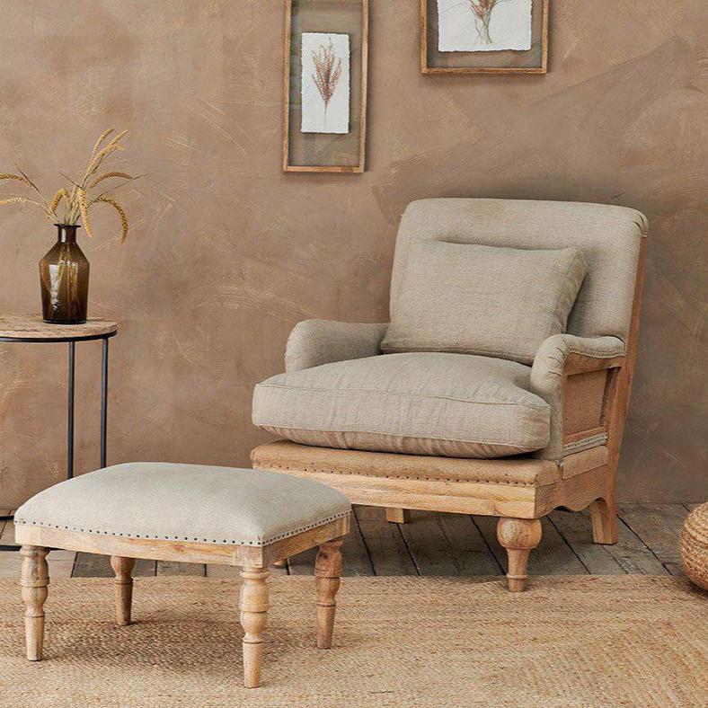 Abe Linen Armchair - Stone