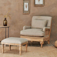 Thumbnail for Abe Linen Armchair - Stone