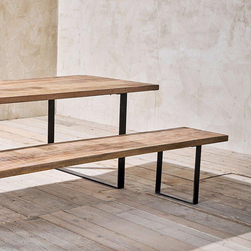 Nkuku Fia Bench - 220cm Rustic Farmhouse mango wood bench