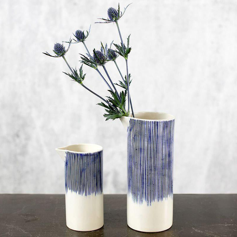 Nkuku Karuma Ceramic Jug - Blue & White