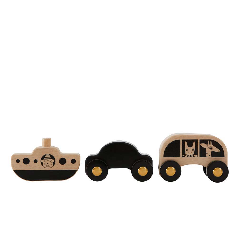 Oyoy living design No rush cars and boat stackable wooden toys