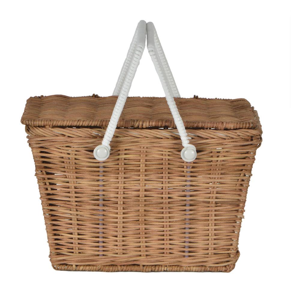 childs picnic basket in wicker wood natural olli ella