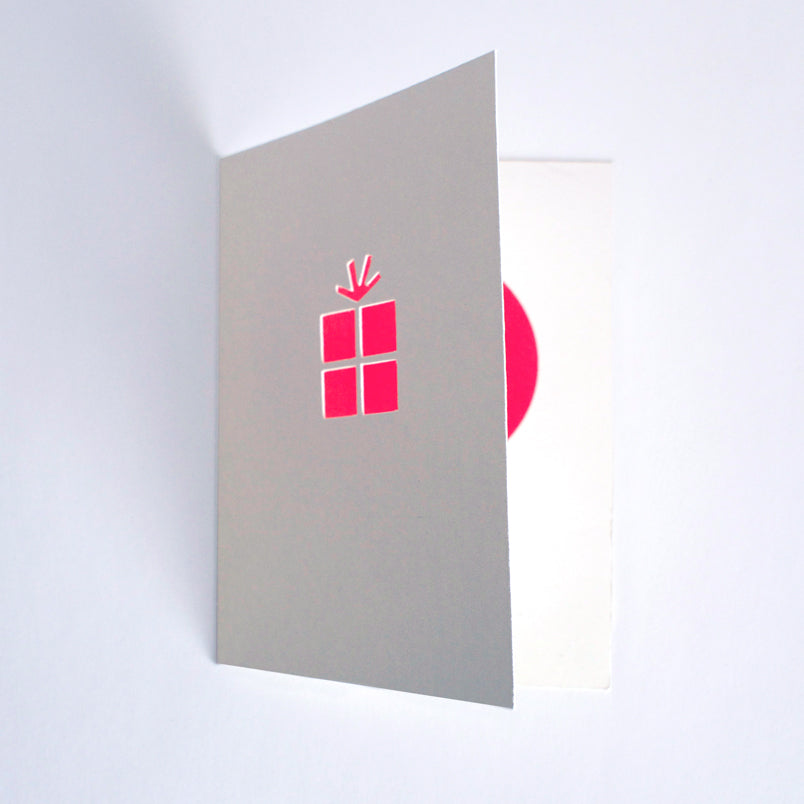 red present Cut&make die cut greetings cards handmade in Berlin