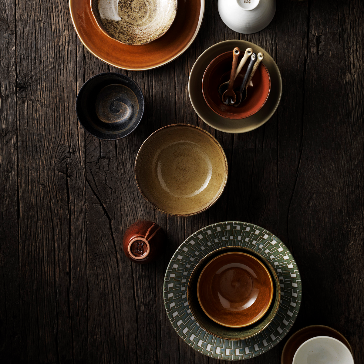 Kyoto ceramics: japanese rice bowl white speckled