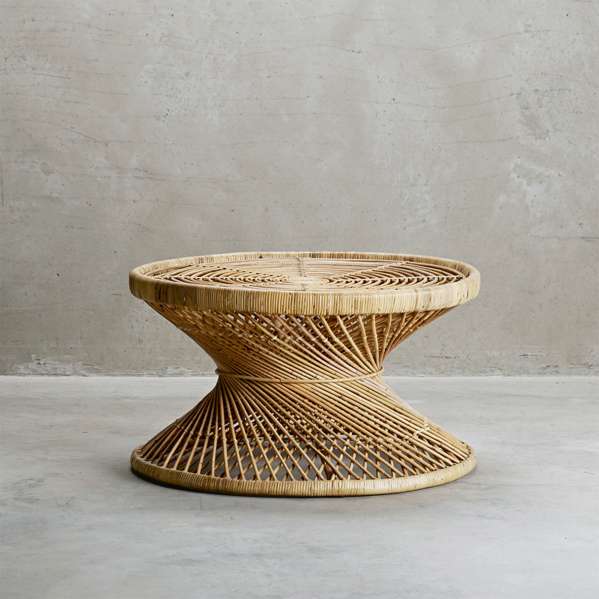 Table in Rattan, D.60 X H47 CM, Nature