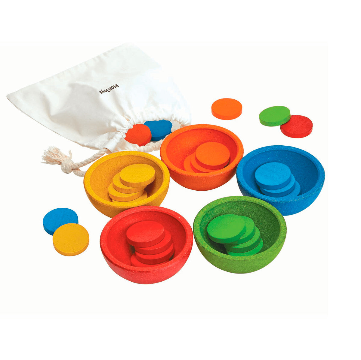 Pan toys Sort and Count Cups Montessori colour matching game