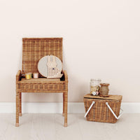 Thumbnail for story stool bedside table and picnic basket natural wicker