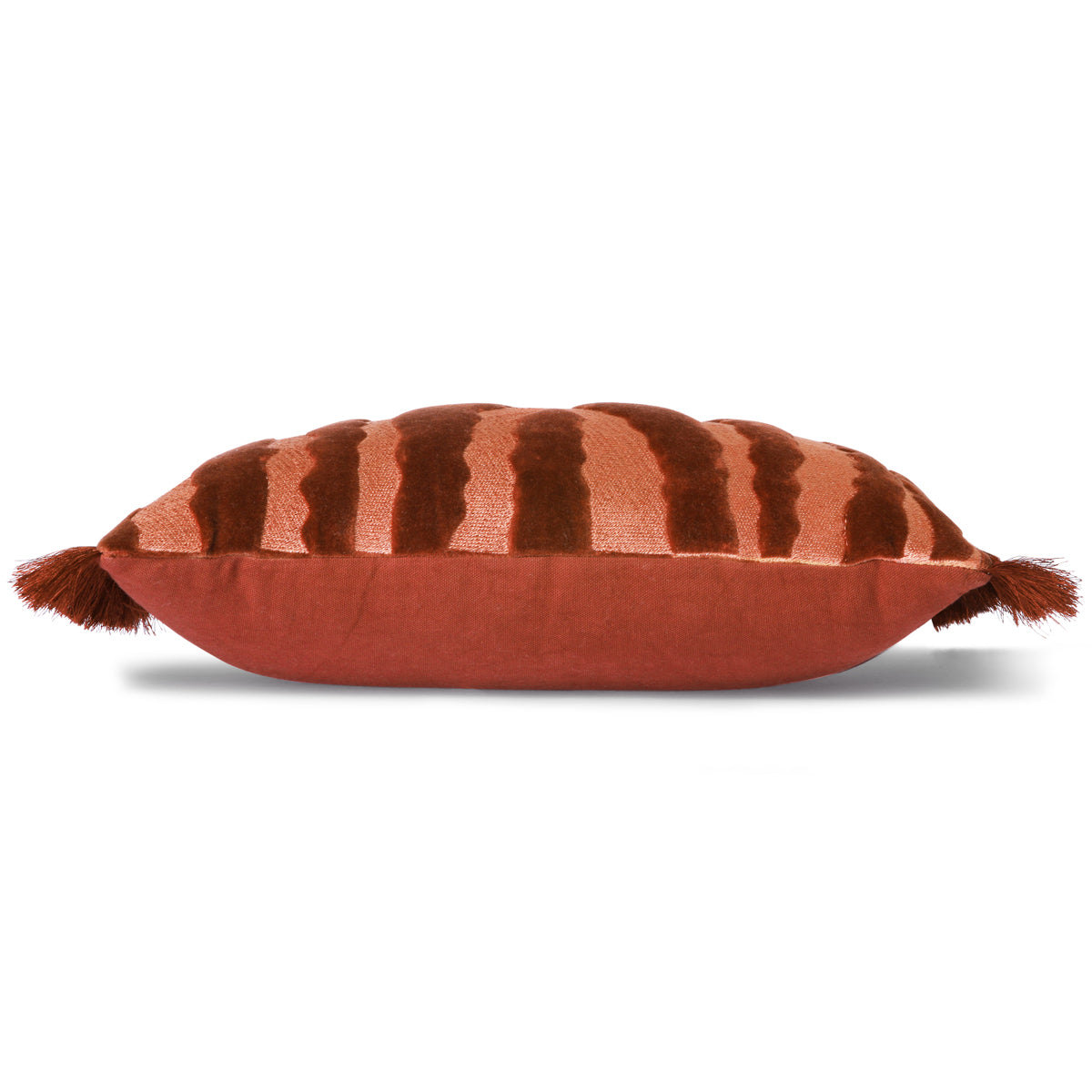 HK living fringed velvet tiger cushion red (25x40)