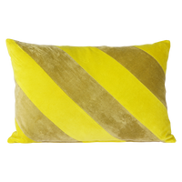 Thumbnail for Striped Velvet Cushion yellow/green (40x60)