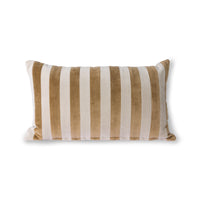 Thumbnail for HK living striped velvet cushion brown/natural (40x60)