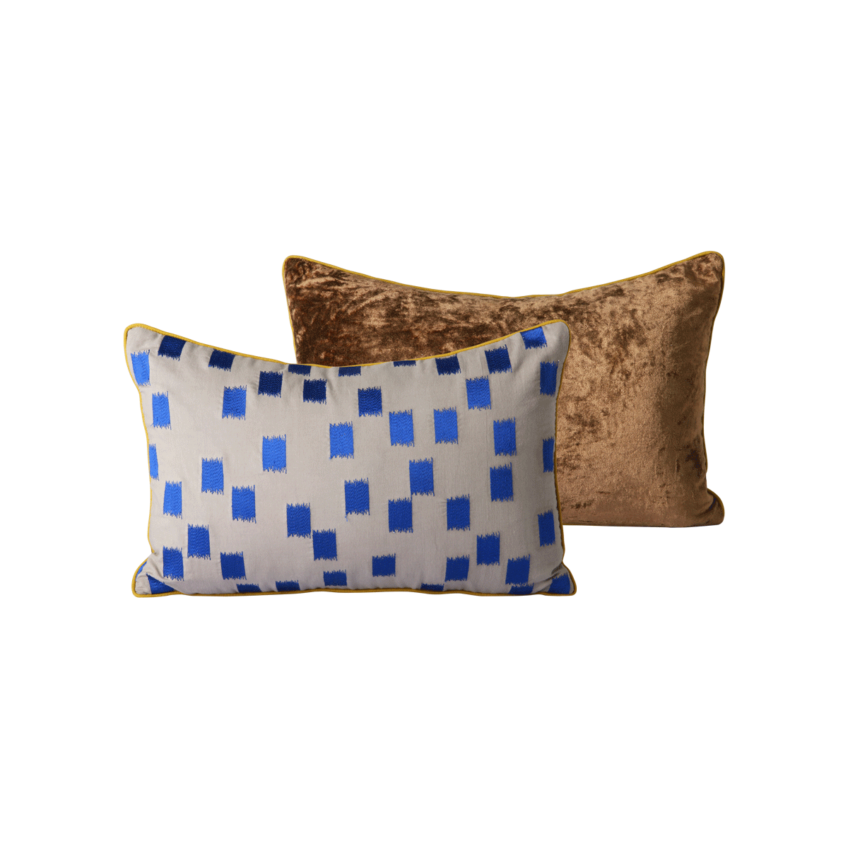 doris for hkliving: stitched cushion blue brush (25x40)