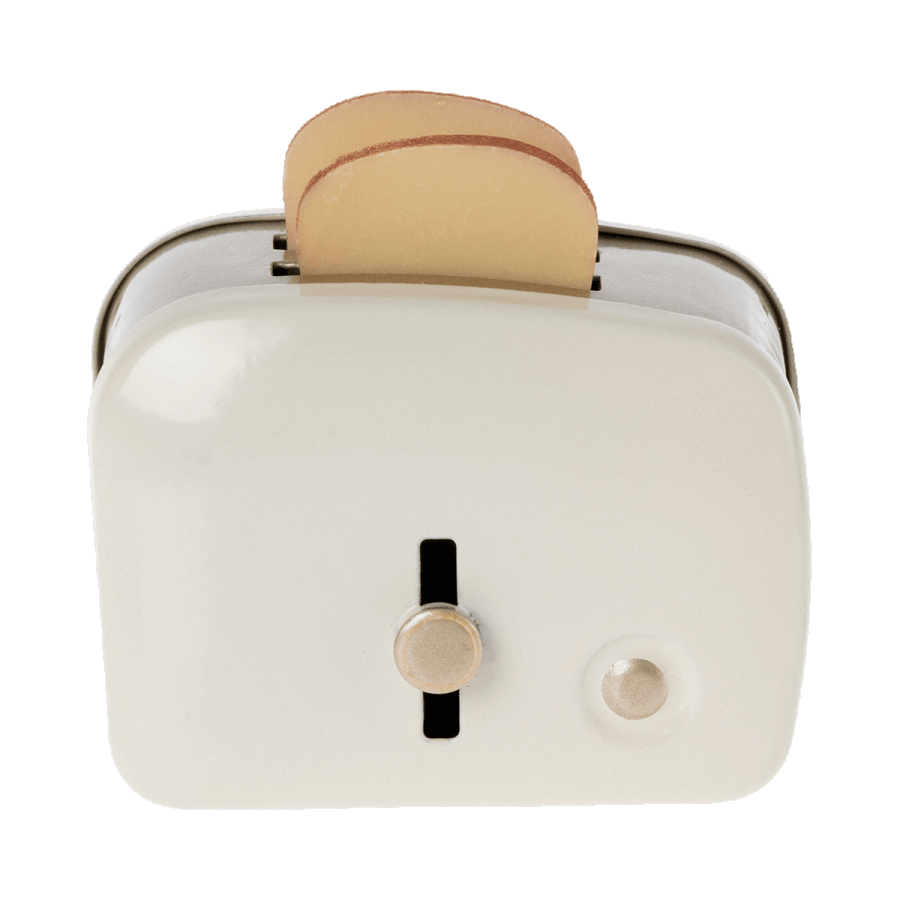 Miniature Toaster and Bread Off White