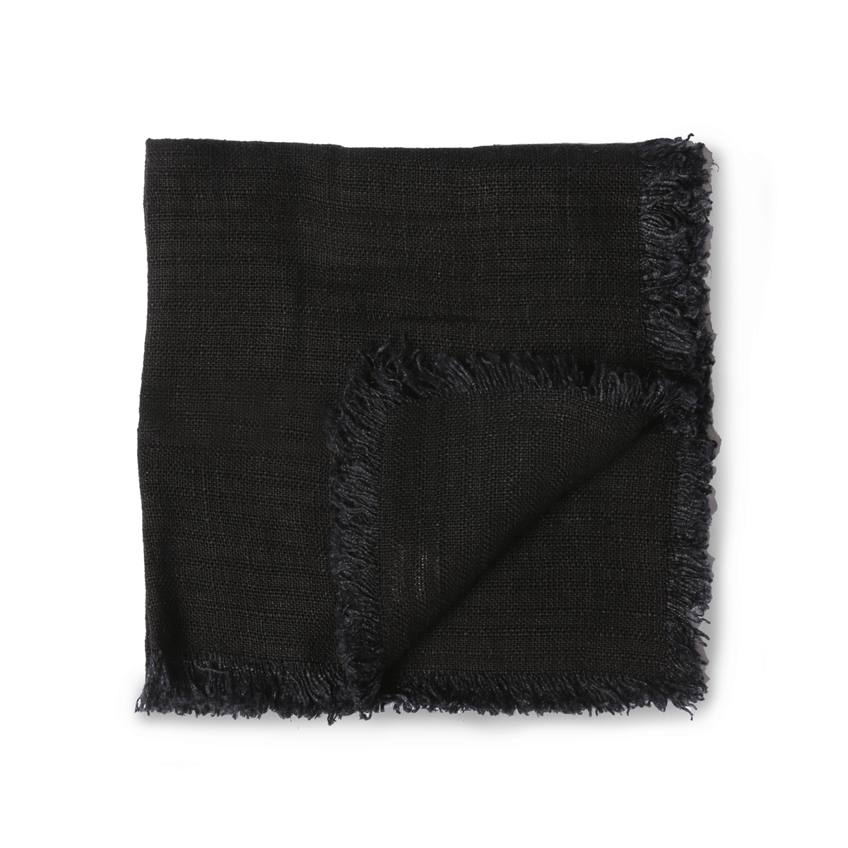 HK Living linen napkin charcoal fringes set of 2 (45x45)