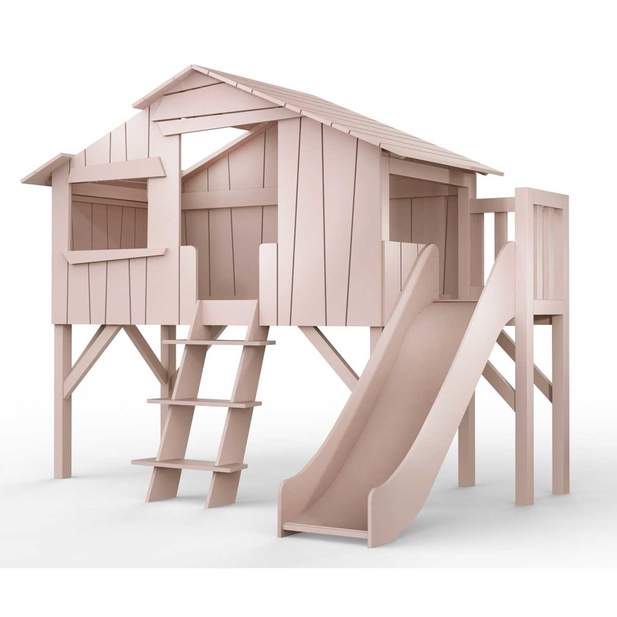 Tree house One Bed with Slide and Side Platform Mathy By Bols